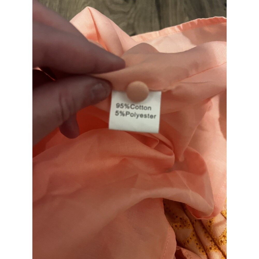 Aofur Knitting  Mini Cotton  Pockets Dress Pink and Orange embroidery- XS - Picture 8 of 12